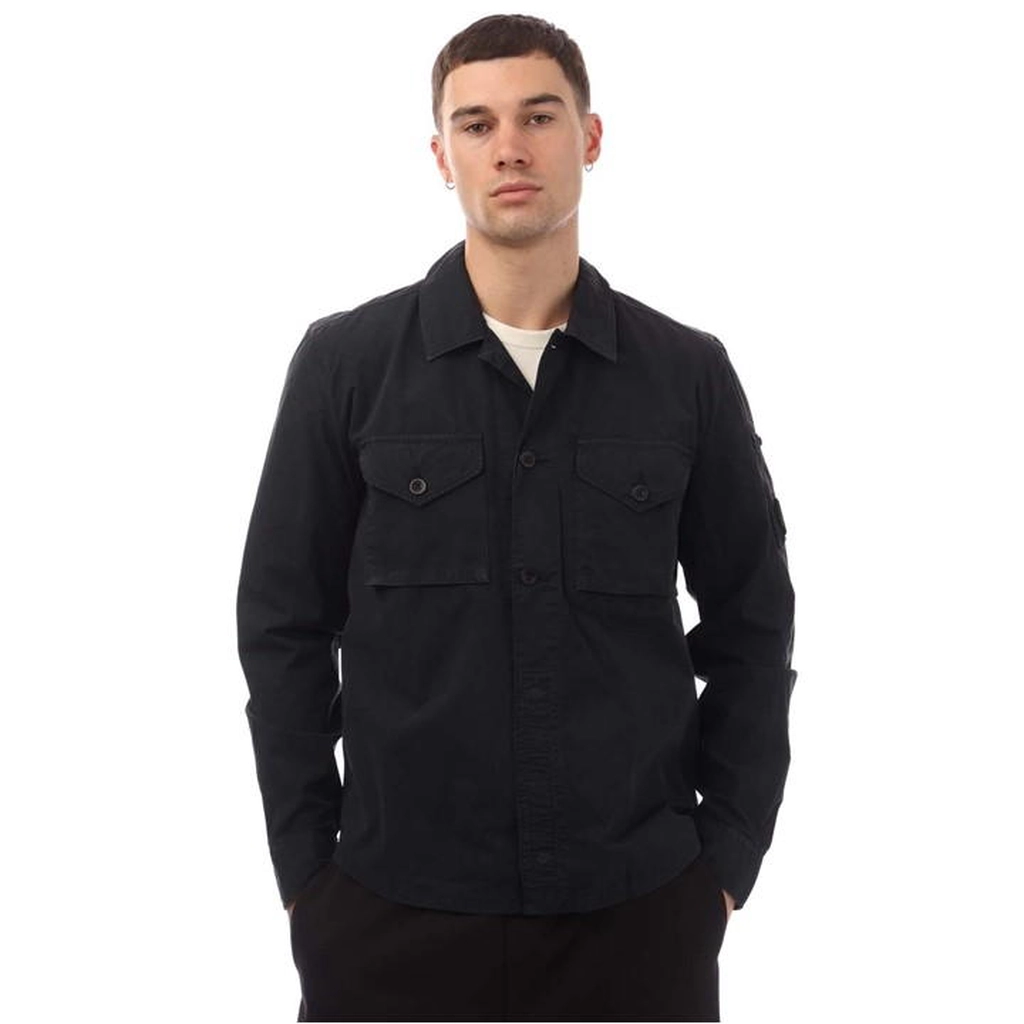 CP Company Gabardine Buttoned Pocket Shirt - Blue